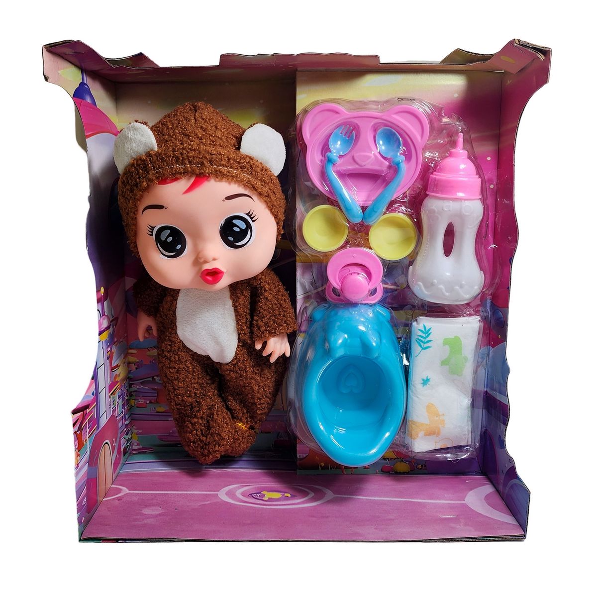 GENERICO - Muñeco Bebe Bebote Con Pijama Peluche Bacinilla Tetero