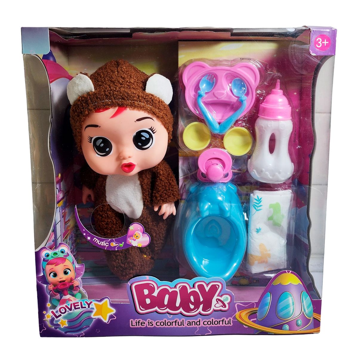 GENERICO - Muñeco Bebe Bebote Con Pijama Peluche Bacinilla Tetero