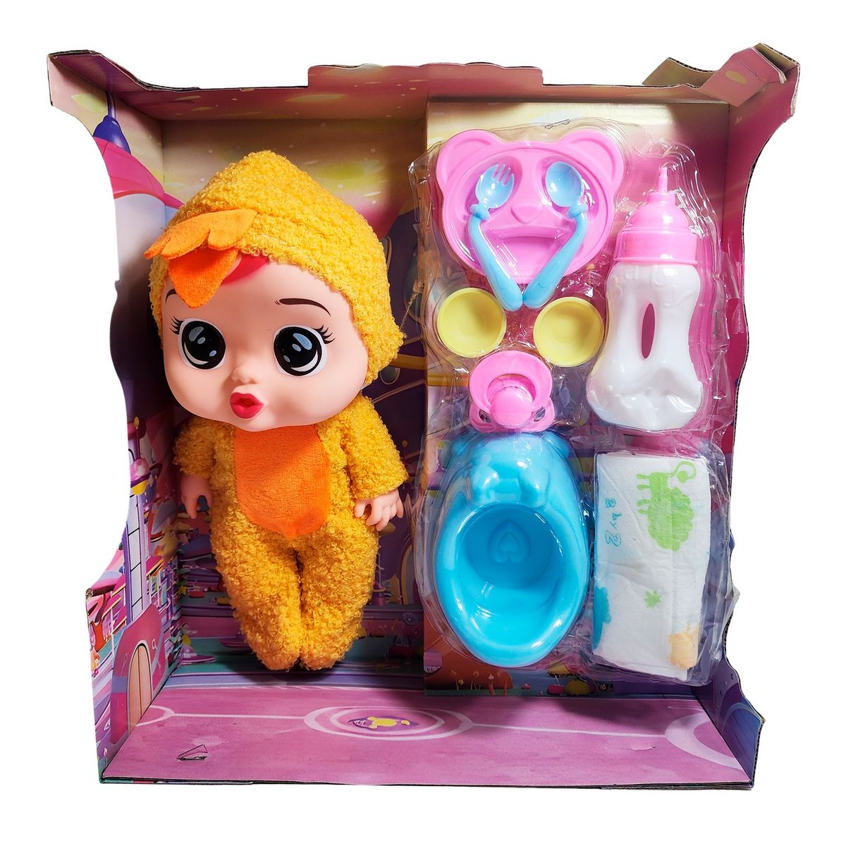 GENERICO - Muñeco Bebe Bebote Con Pijama Peluche Bacinilla Tetero