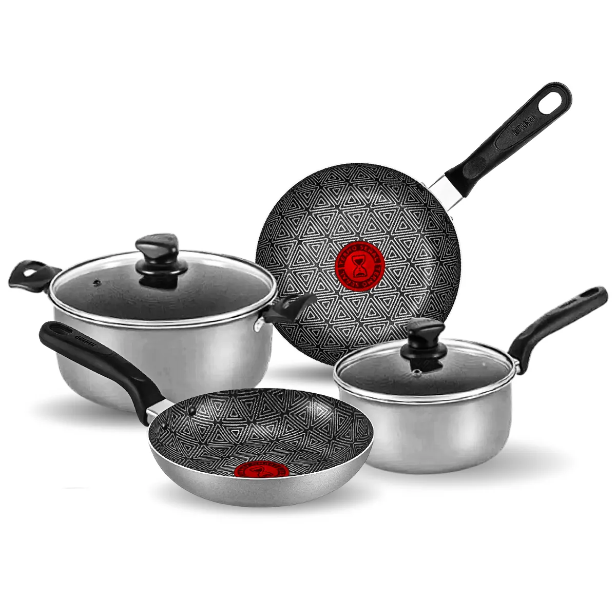 IMUSA - Batería Imusa Antiadherente Triforce 6 Piezas 3x Más Duradera