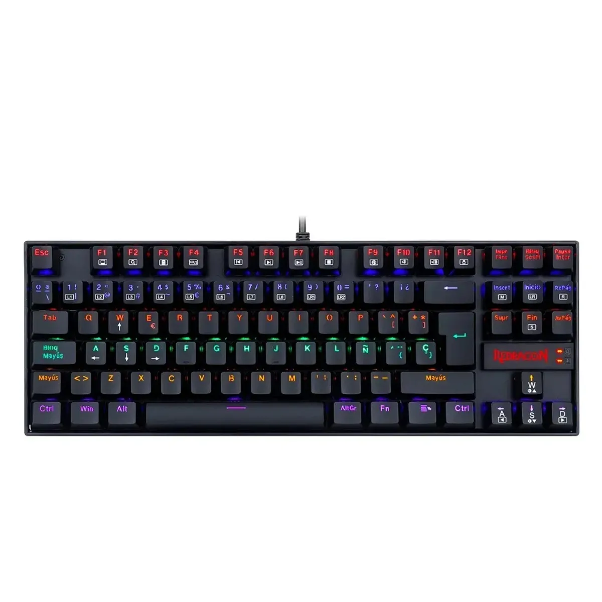 REDRAGON - TECLADO MECANICO REDRAGON KUMARA K552 RGB - 75%  SWITCH AZUL  NEGRO