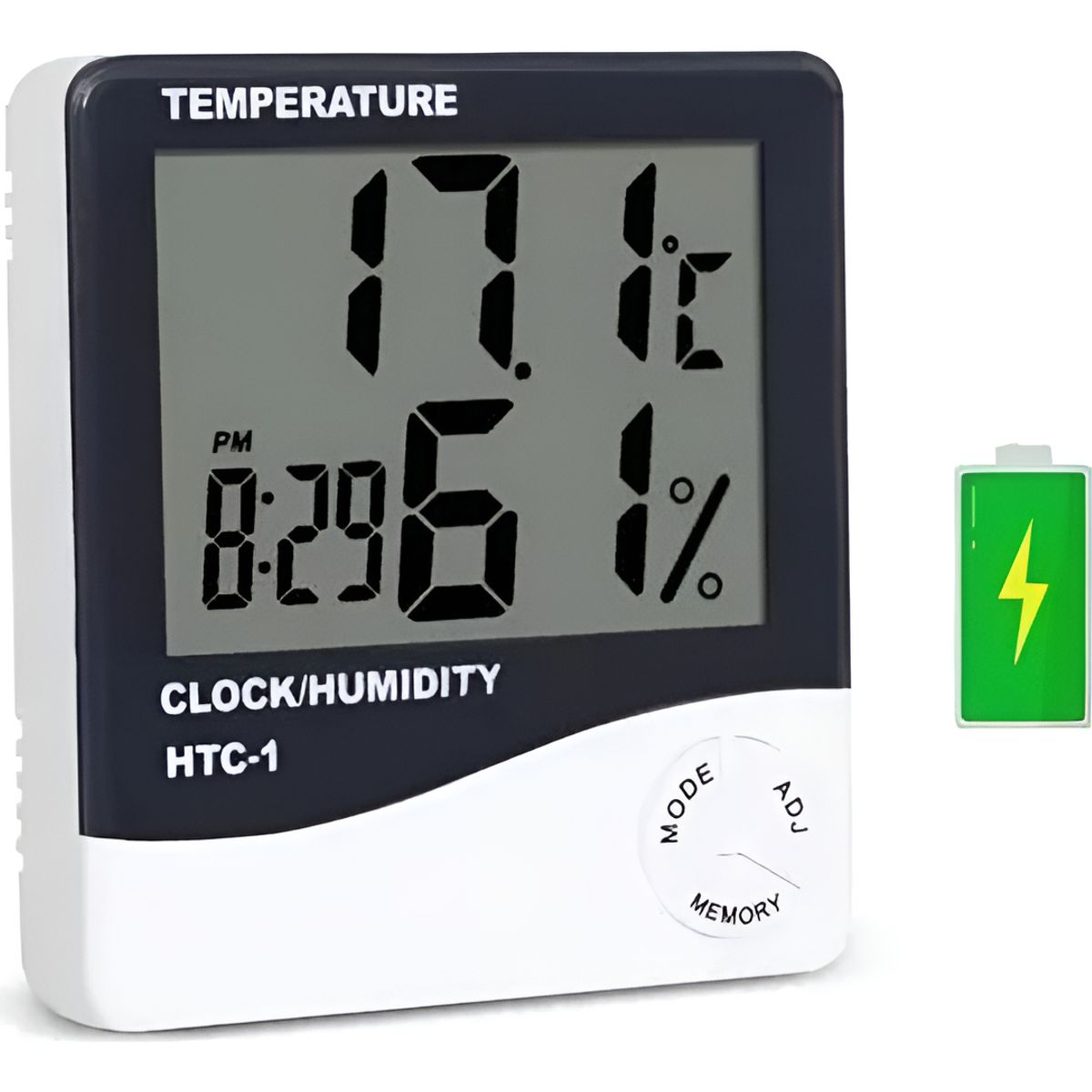 GENERICO - Higrometro Digital Termometro Medidor Humedad Reloj Alarma