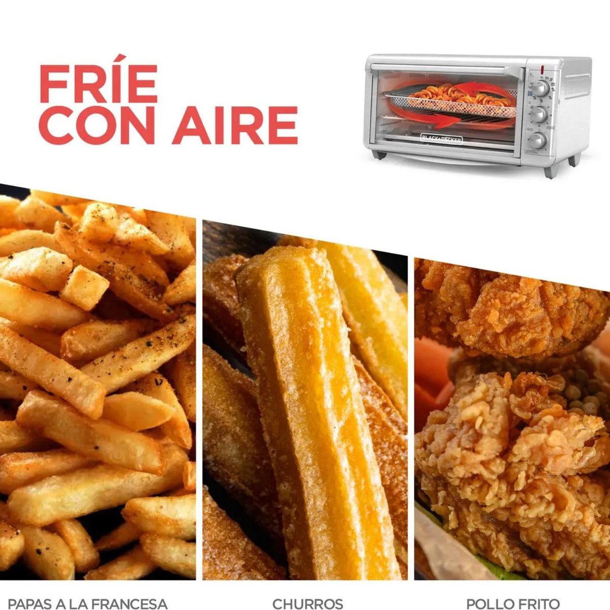 BLACK+DECKER - Horno Tostador BLACK+DECKER  30 Litros con función freidora de aire Gris