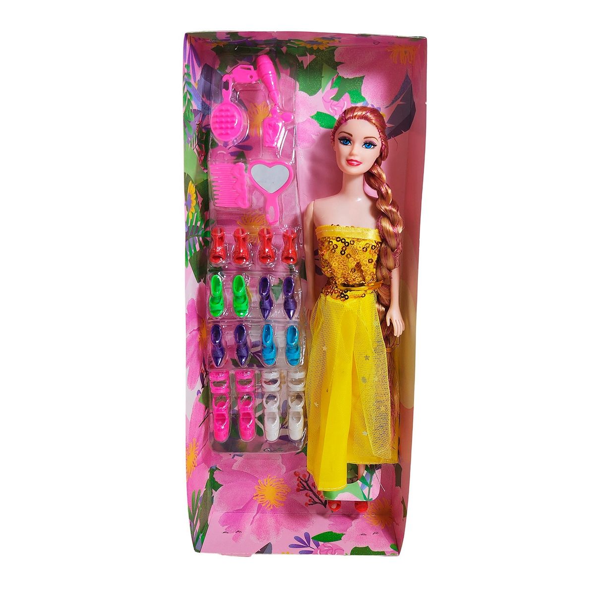 GENERICO - Muñeca Con Vestido Elegante + Set De Zapatos Juguete Niñas