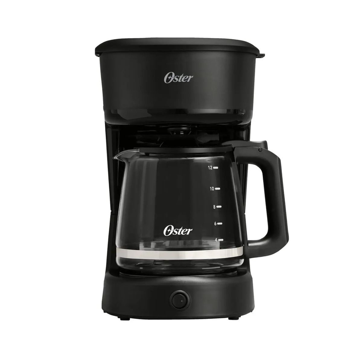 OSTER - Cafetera, 12 Tazas Oster, Botón Luz Encendido y Apagado, Función Pausa y Servir, Negro,