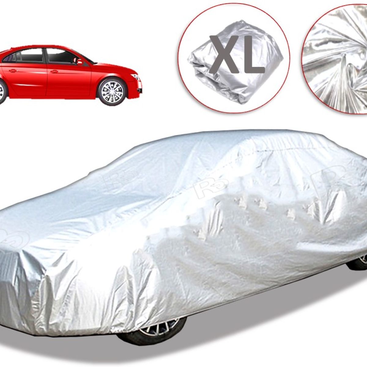 LAVEF - Pijama para Carro SEDAN 90% Impermeable con Protección Solar UV - METALIZADA - L