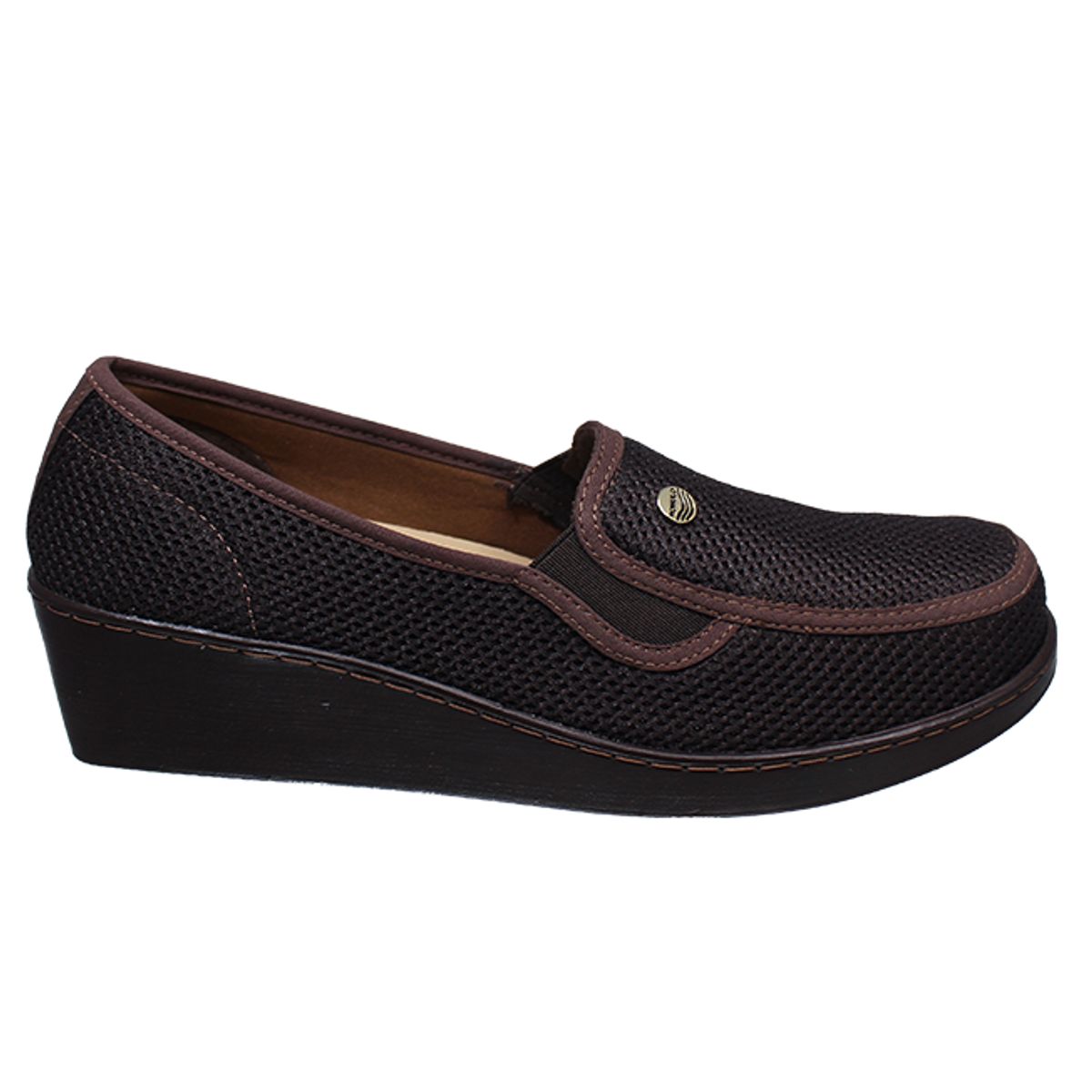 CALZADO ROMULO - Zapato Mocasín Mujer Textil Tacón Corrido Romulo