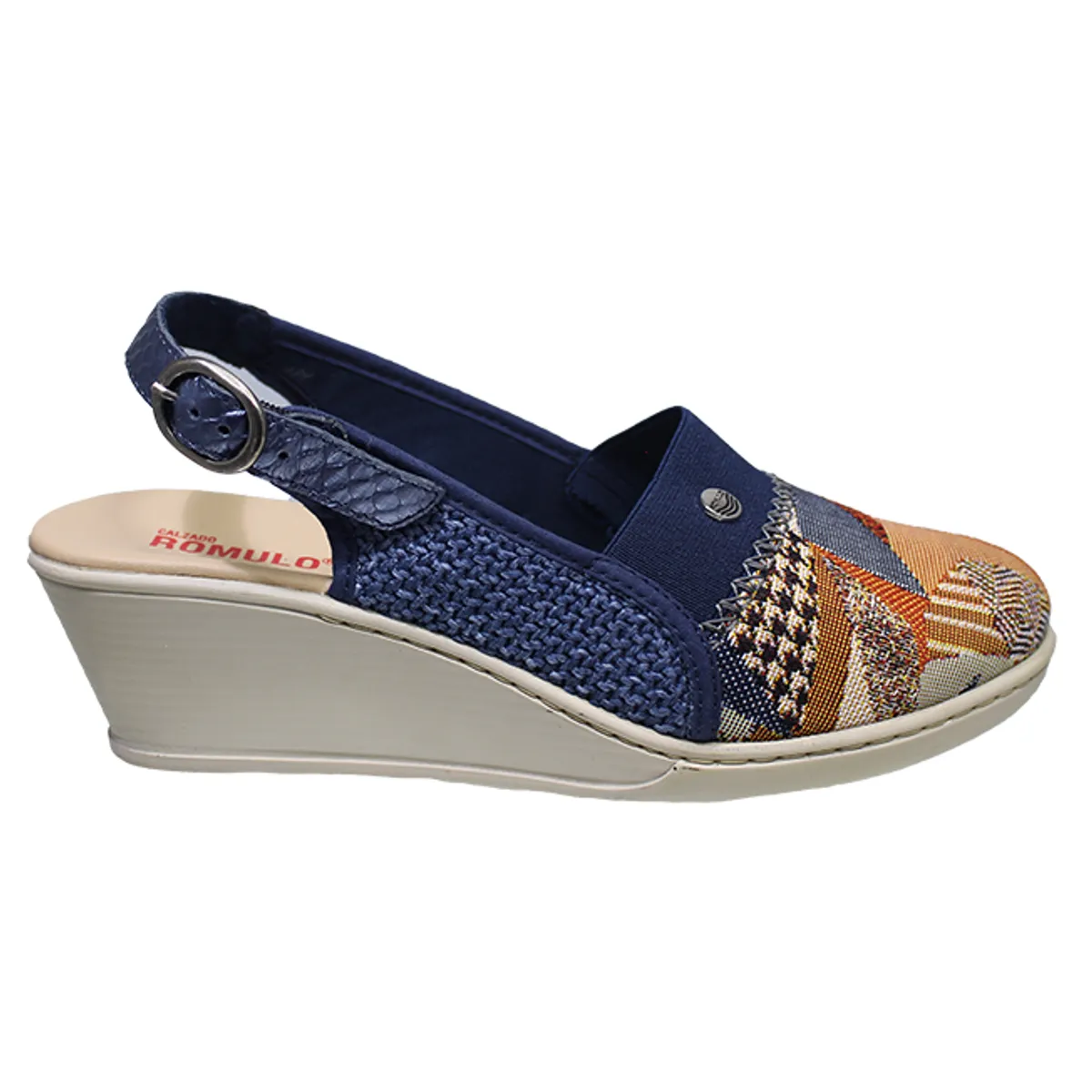 CALZADO ROMULO - Sandalia Romulo Multicolor Para Dama Tacón Playero