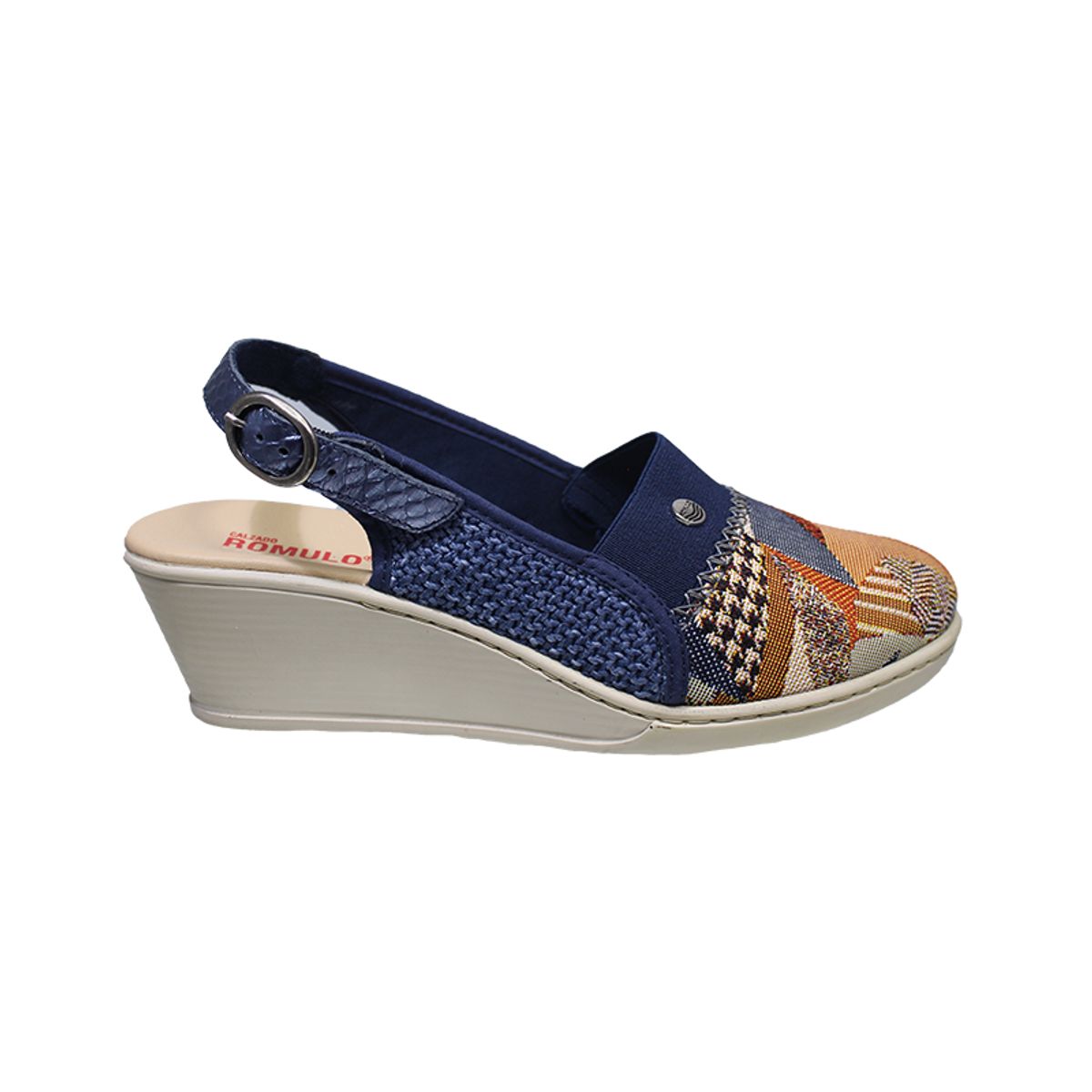 CALZADO ROMULO - Sandalia Romulo Multicolor Para Dama Tacón Playero