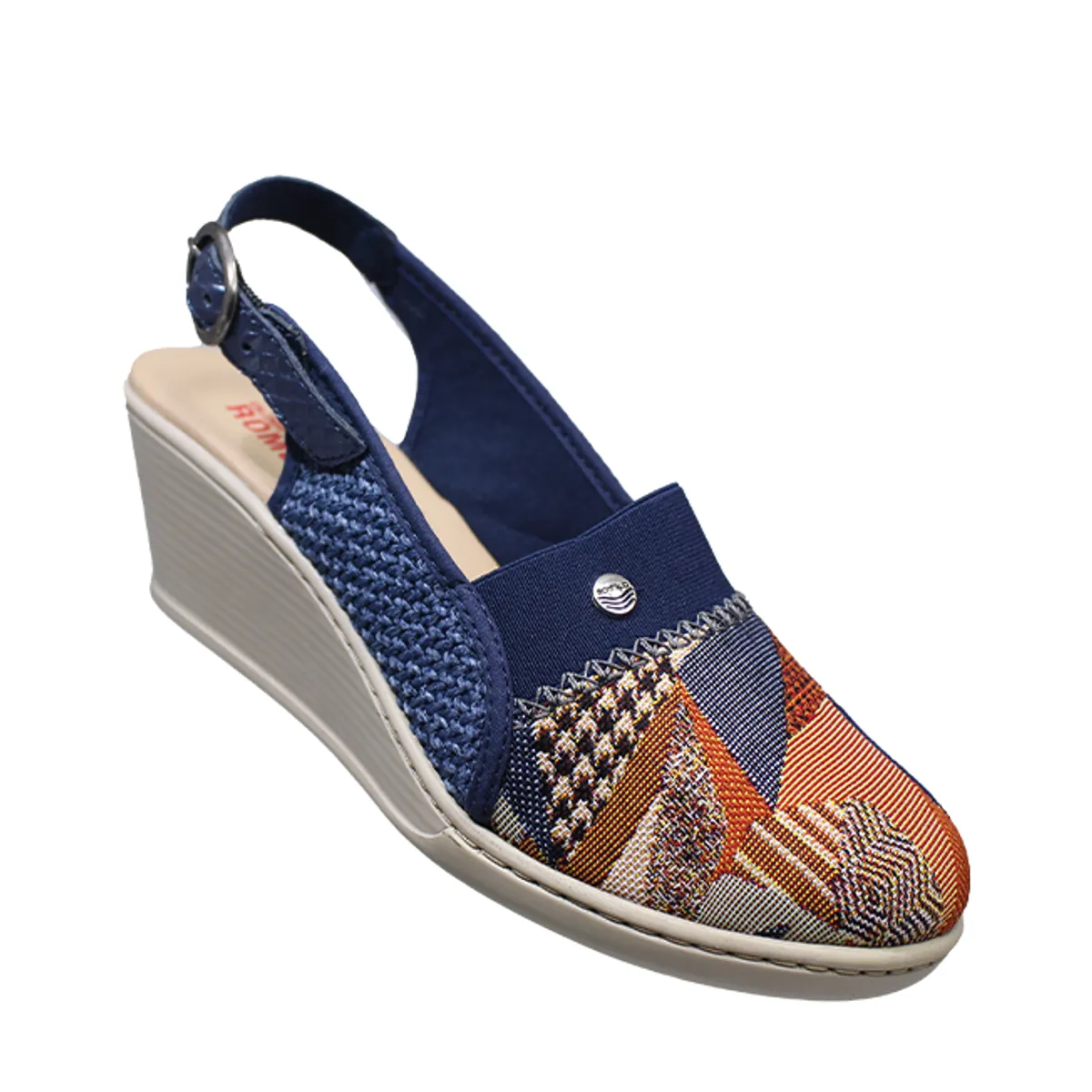 CALZADO ROMULO - Sandalia Romulo Multicolor Para Dama Tacón Playero