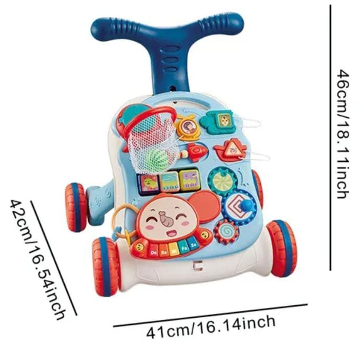 GENERAL - Andadera Musical para Bebe 2 en 1, Andador Infantil con Juguetes, Mesa Centro de actividades