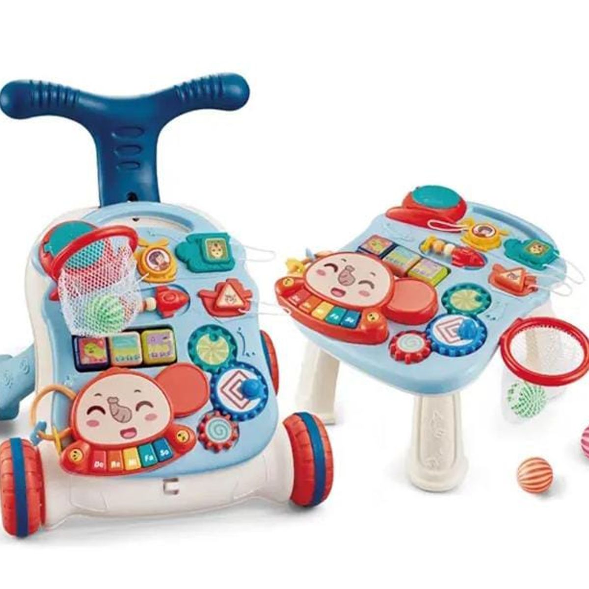 GENERAL - Andadera Musical para Bebe 2 en 1, Andador Infantil con Juguetes, Mesa Centro de actividades