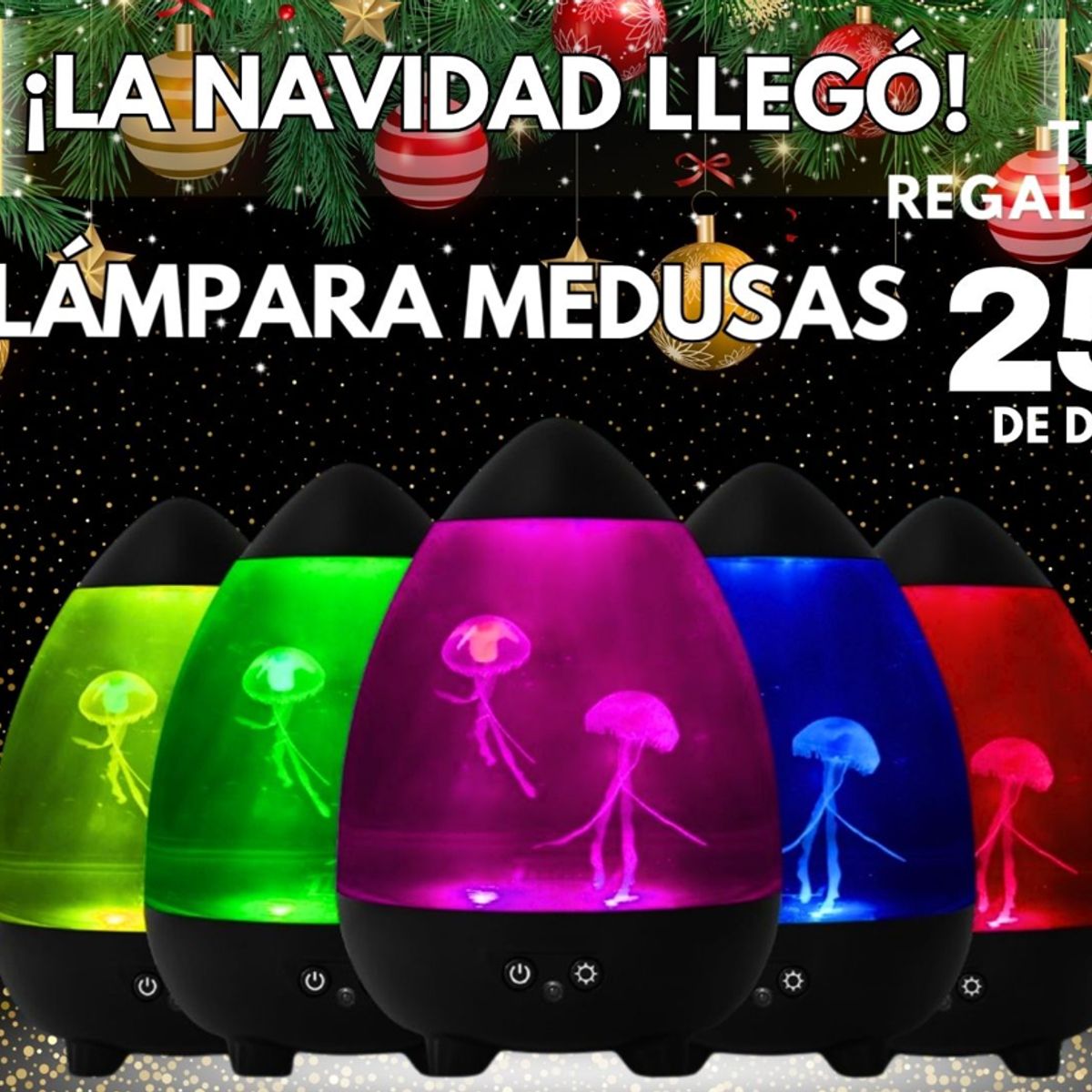 DECOR - REGALO NAVIDAD PAR NIÑOS LAMPARA MEDUSA CON SONIDO Y MOVIMIENTO