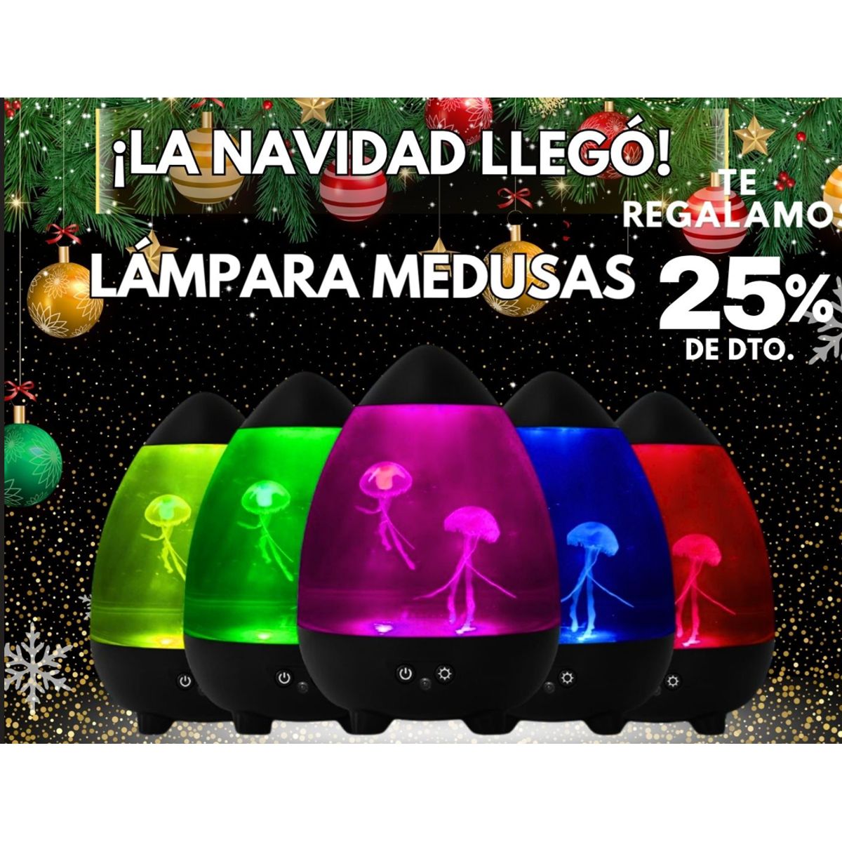 DECOR - REGALO NAVIDAD PAR NIÑOS LAMPARA MEDUSA CON SONIDO Y MOVIMIENTO
