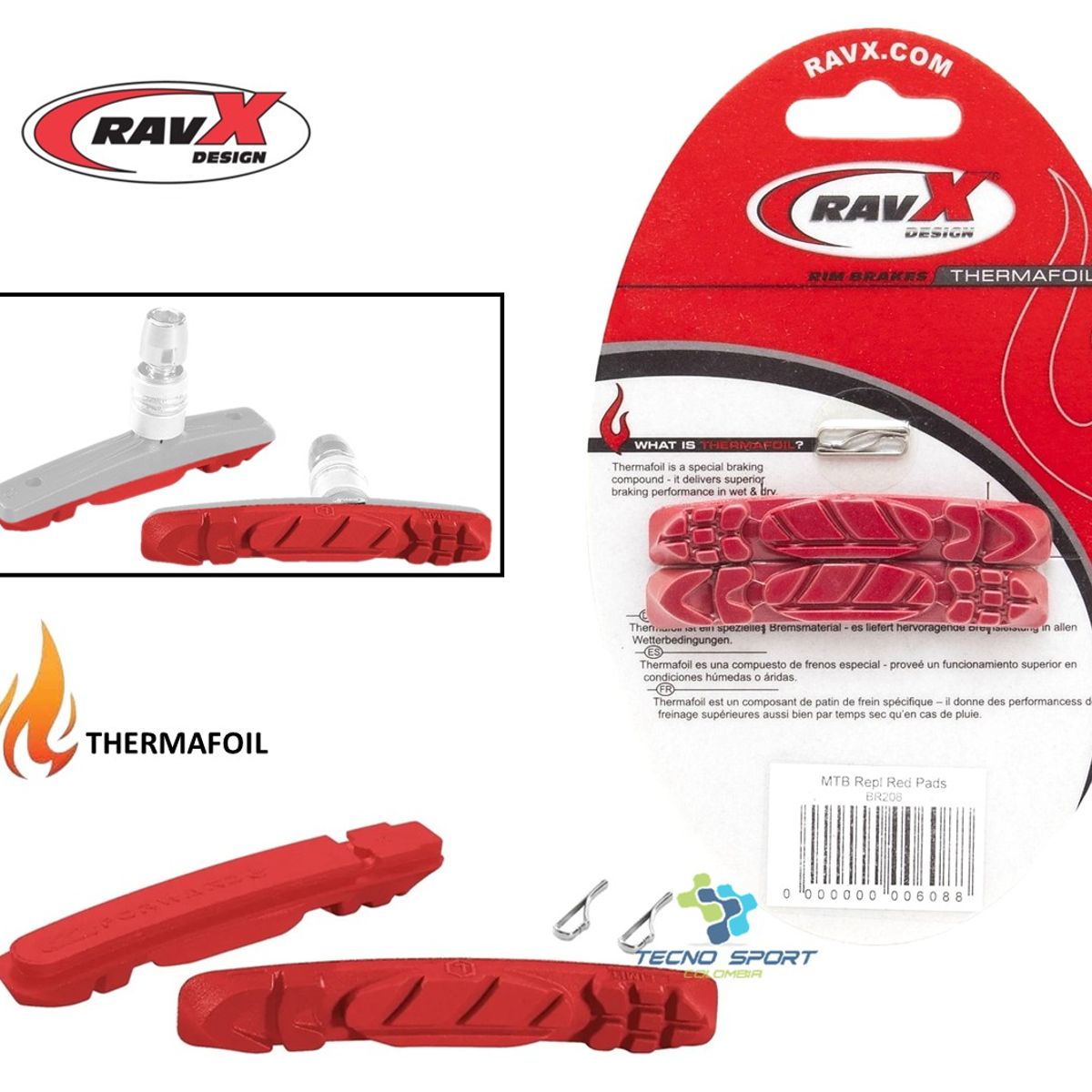 GENERICO - Zapatas Reemplazo Freno Thermafoil Bicicleta Ravx X2 Pares