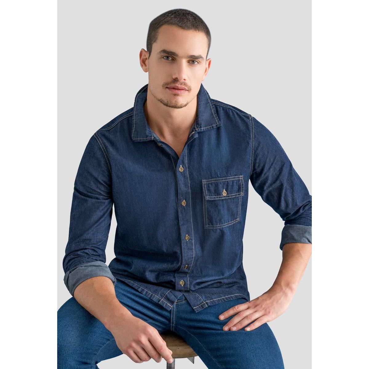 MARKETING PERSONAL - Camisa Hombre Azul Mp 112649
