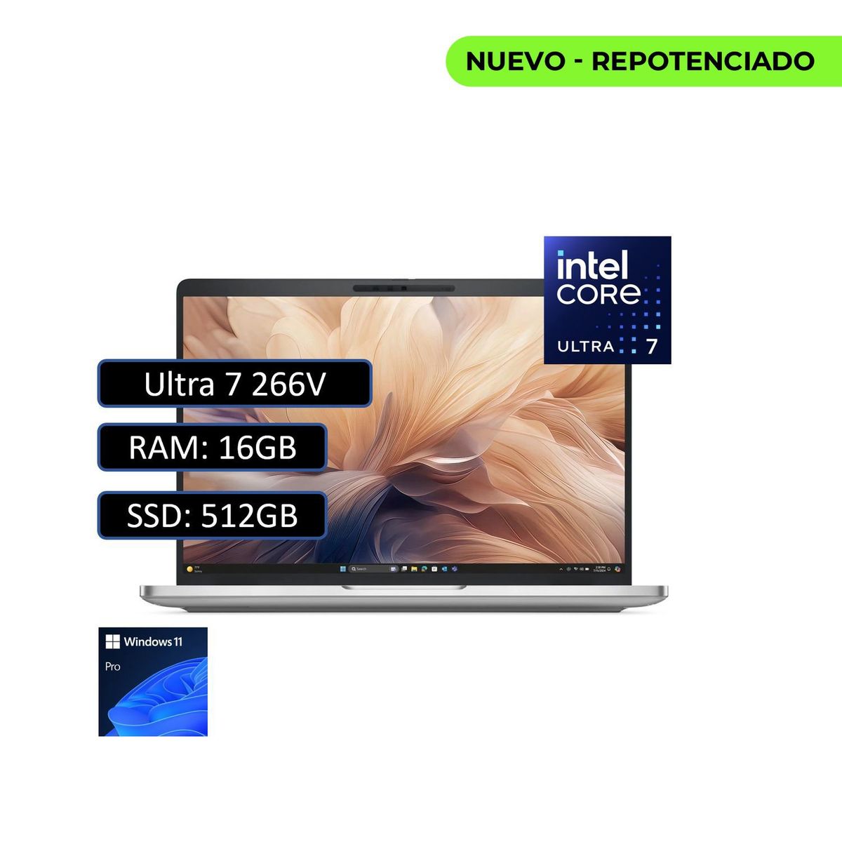DELL - PORTATIL DELL PRO PLUS 2 EN 1 - INTEL ULTRA 7 266V RAM 16GB DDR5 SSD 512GB WIN11 PRO TACTIL