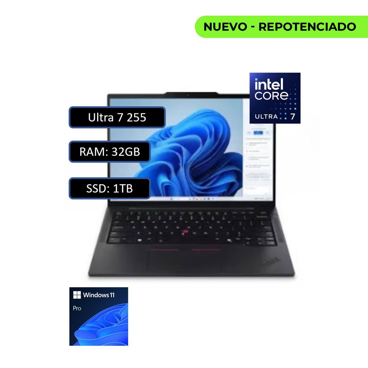 LENOVO - PORTATIL LENOVO THINKPAD T14S Intel Core Ultra 7 255U/ RAM 32GB DDR/ SSD 1TB/WIN11 PRO TACTIL