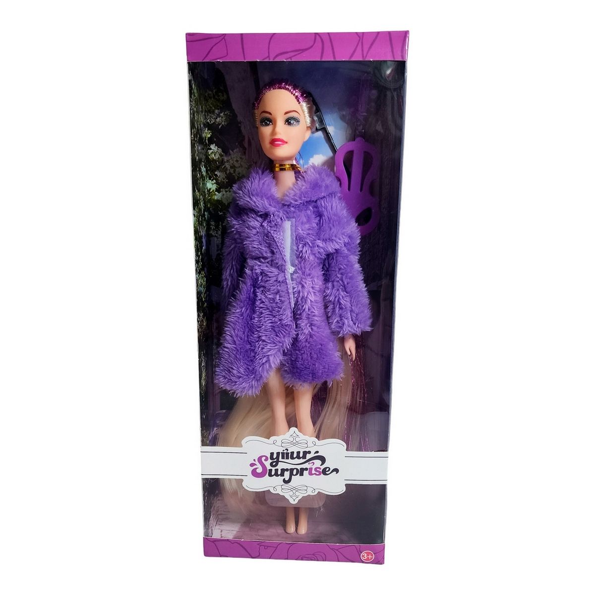 GENERICO - Muñeca Abrigo Peludo Juguete Niñas Interactivo + Accesorio