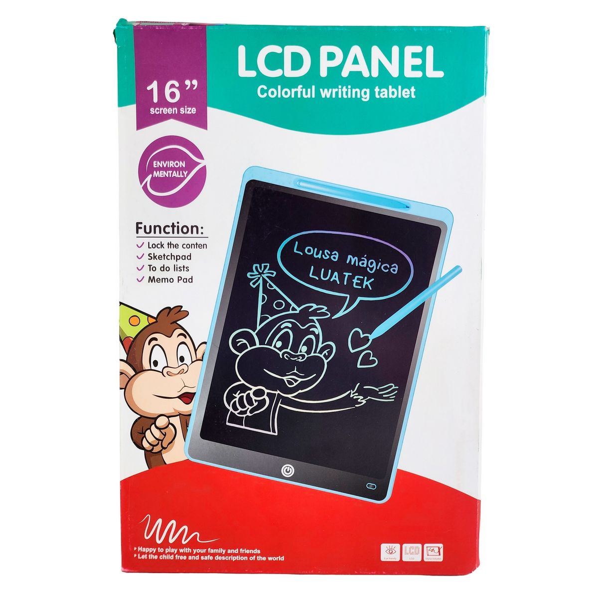 GENERICO - Tablero Mágico Lcd 16 Pulgadas Color Tabla Dibujo Escritura