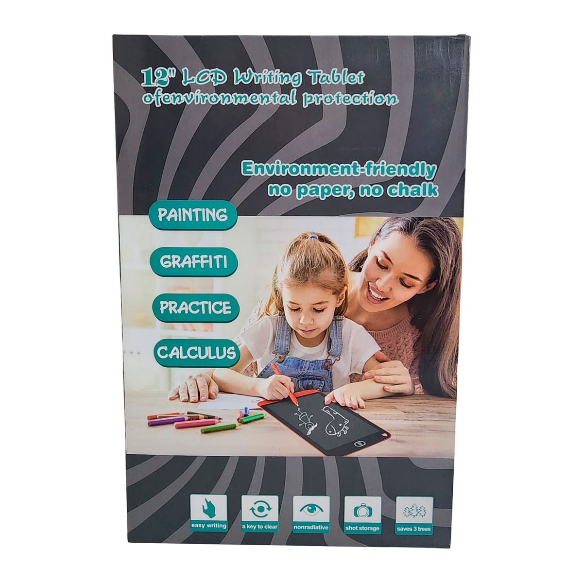 GENERICO - Tablero Mágico Lcd 12 Pulgadas Color Tabla Dibujo Escritura
