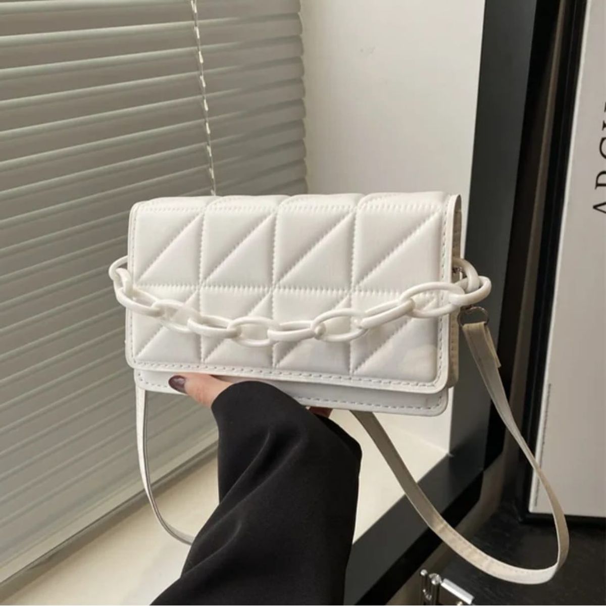 GENERICO - Bolso Mini Eva Blanco Para Mujer En Cuero Sintetico Excelente Calidad