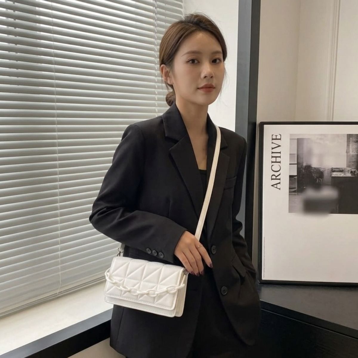 GENERICO - Bolso Mini Eva Blanco Para Mujer En Cuero Sintetico Excelente Calidad