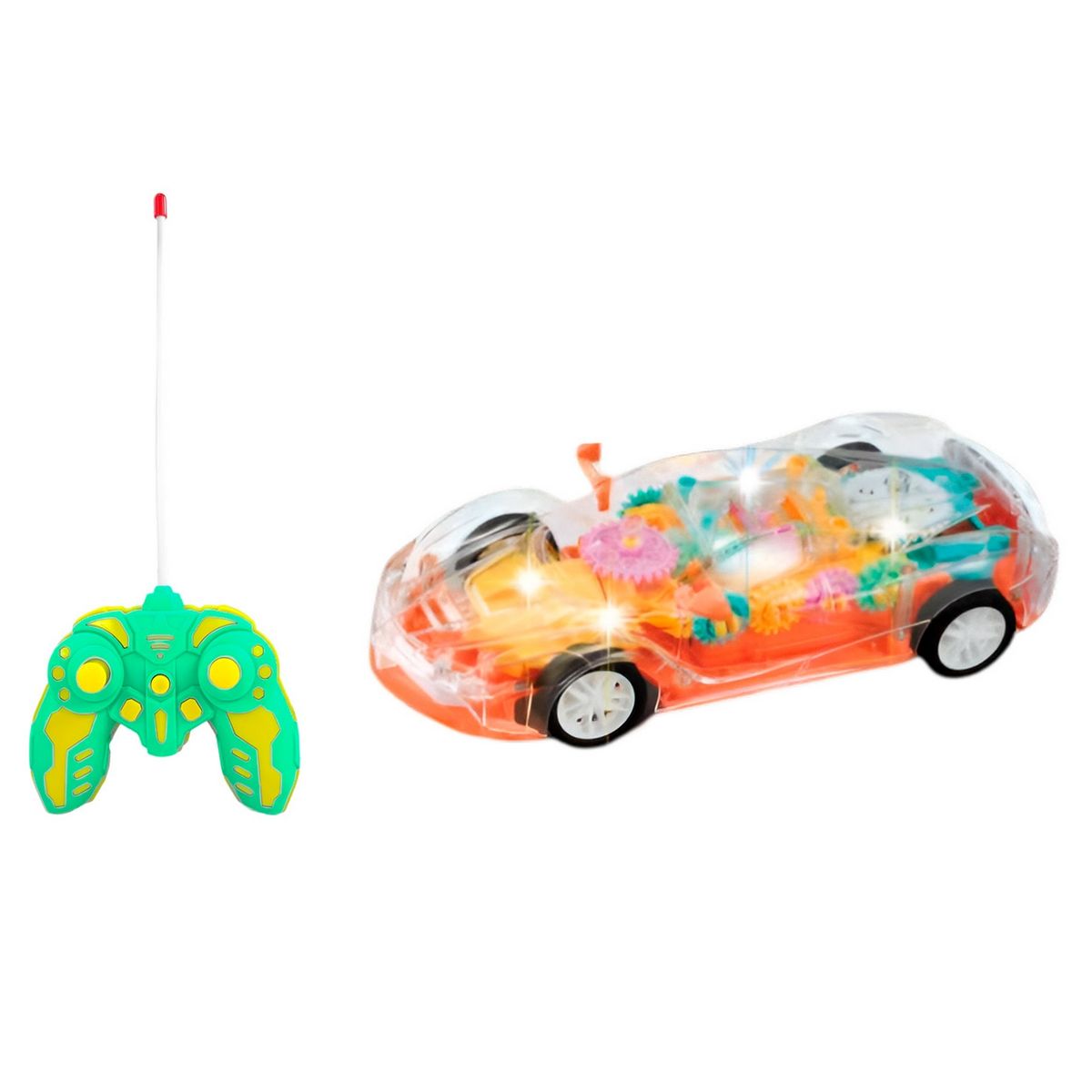 GENERICO - Carro Control Remoto Engranaja Recargable Luces Juguete