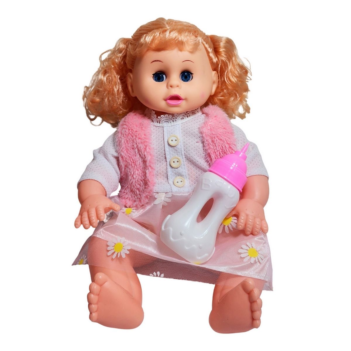 GENERICO - Muñeca Bebe Adorable Con Vestido + Tetero Juguete Niñas