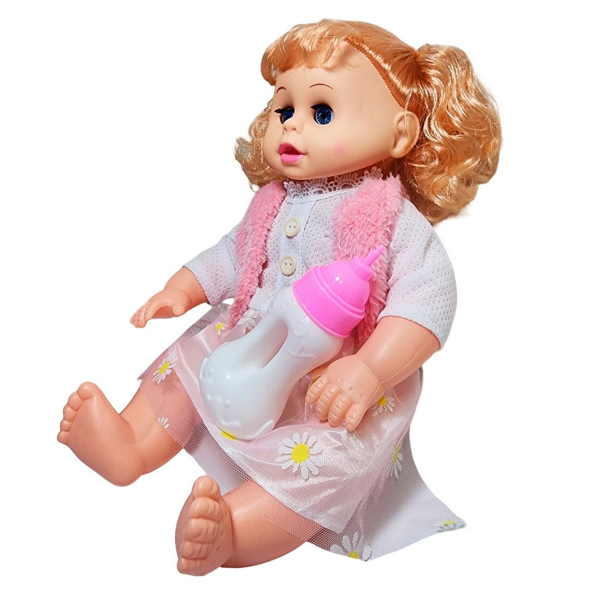 GENERICO - Muñeca Bebe Adorable Con Vestido + Tetero Juguete Niñas