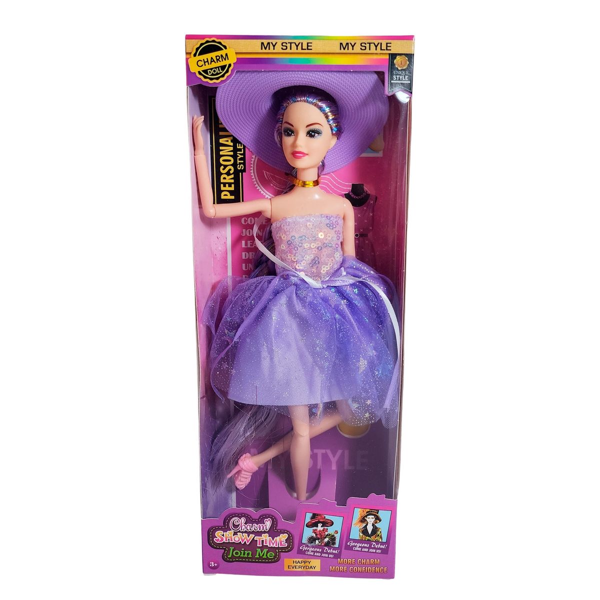 GENERICO - Muñeca Vestido Elegante Con Sombrero Juguete Niñas