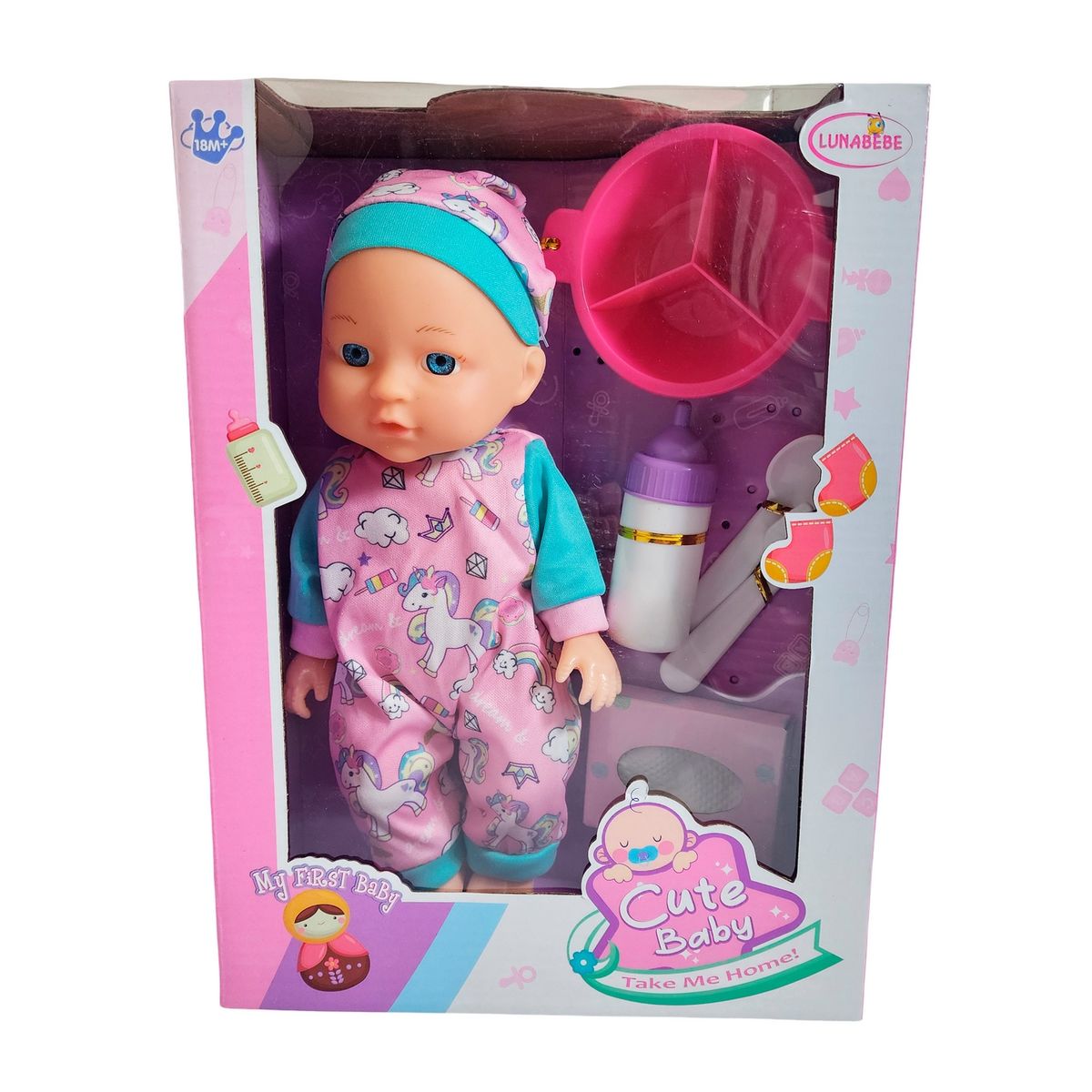 GENERICO - Muñeco Bebe Bebote Pijama Con Tetero Y Acesorios Juguete