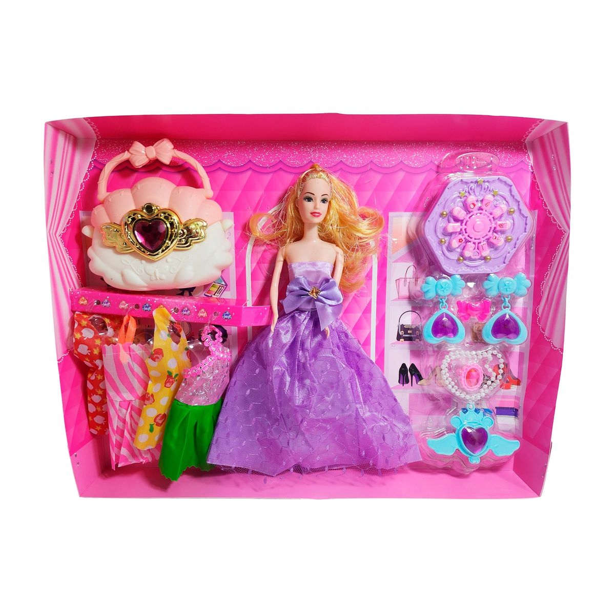 GENERICO - Muñeca Vestido Elegante De Gala Bolso + Accesorios Juguete