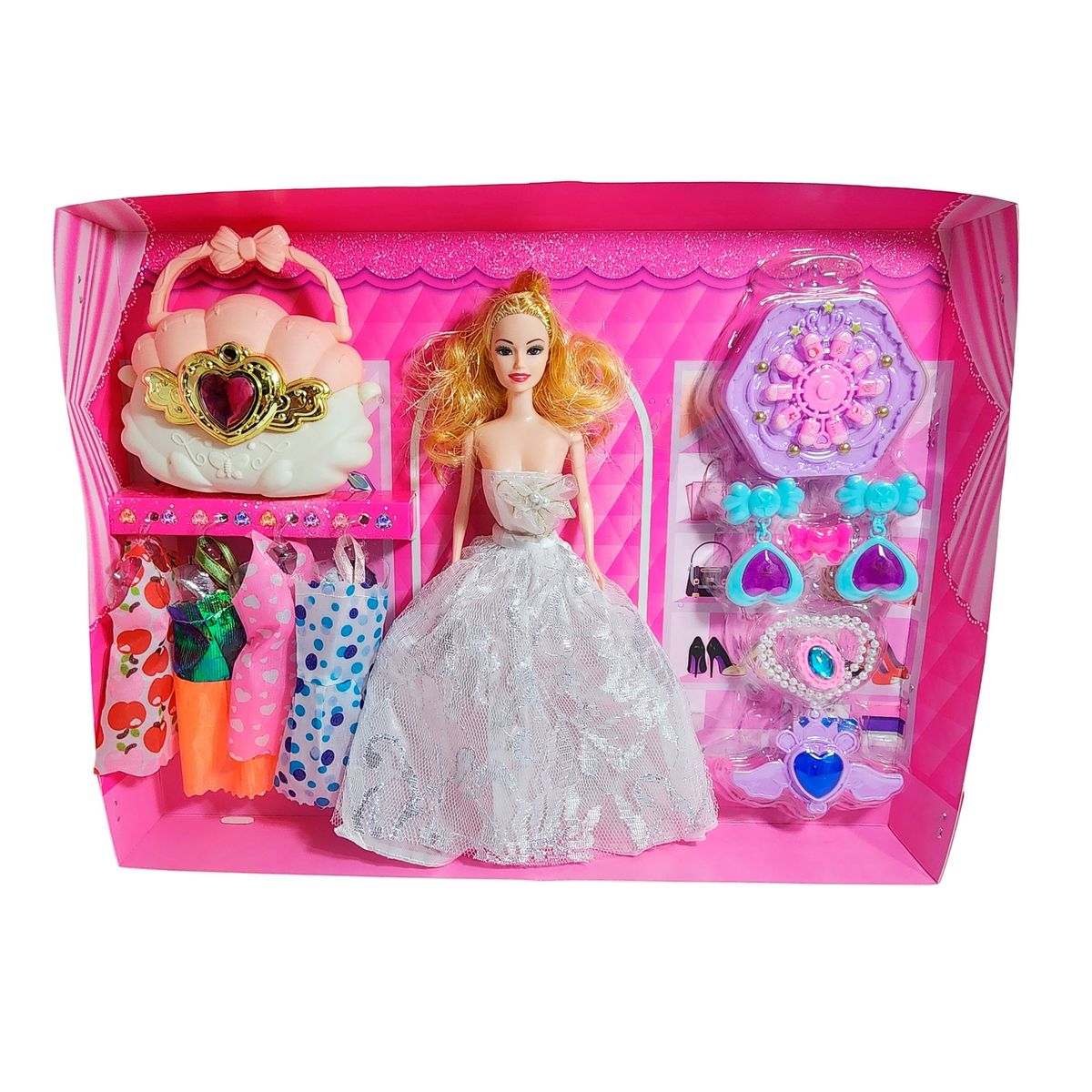 GENERICO - Muñeca Vestido Elegante De Gala Bolso + Accesorios Juguete