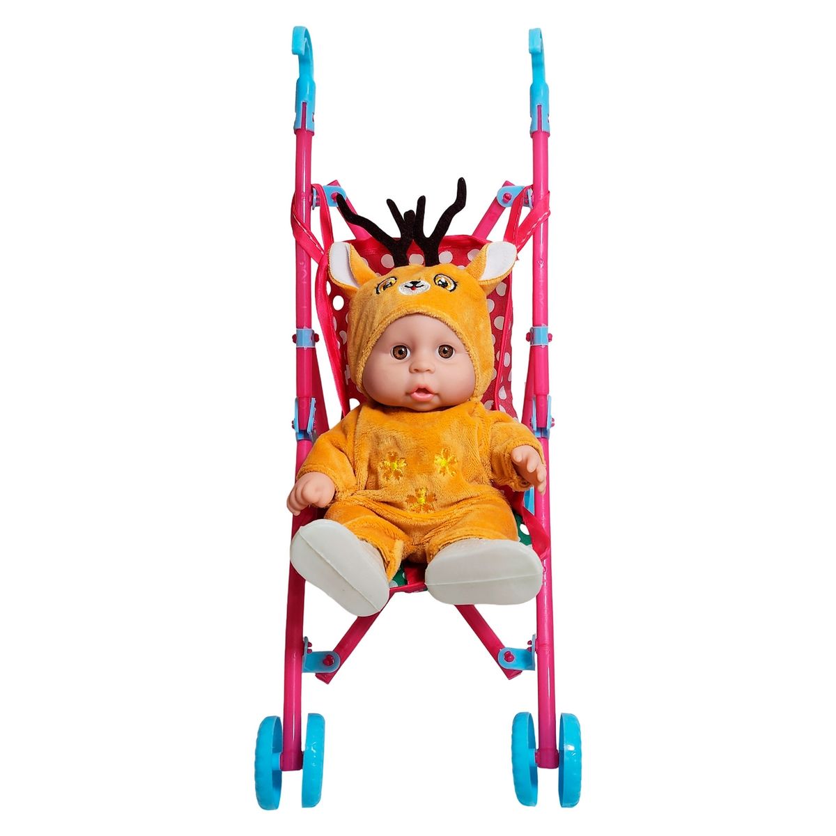 GENERICO - Muñeco Bebe Bebote En Coche + Accesorios Mascota Juguete