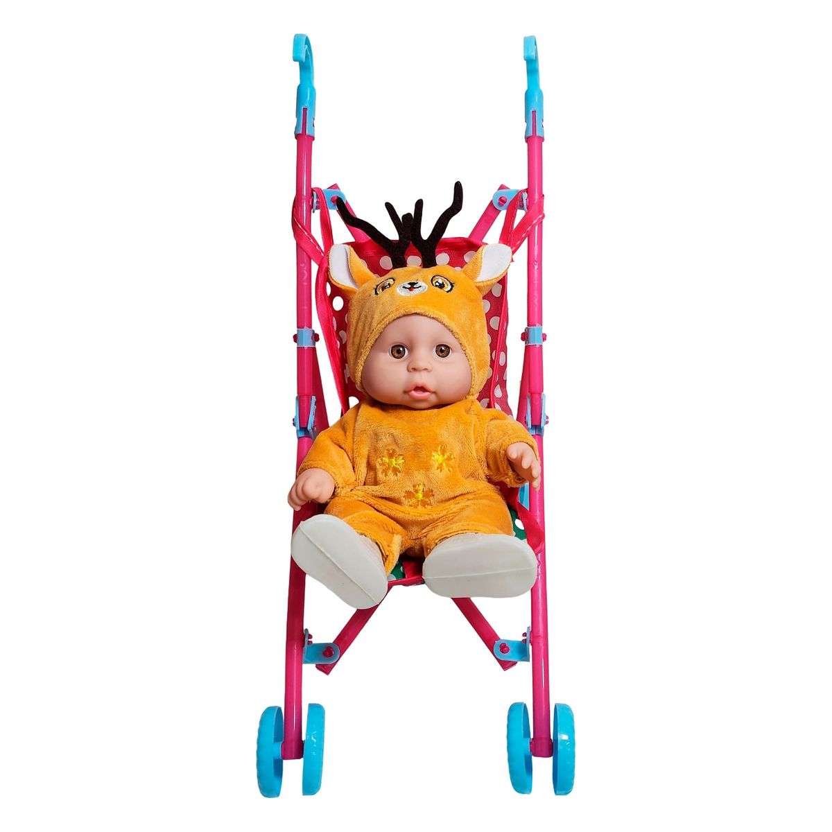 GENERICO - Muñeco Bebe Bebote En Coche + Accesorios Mascota Juguete