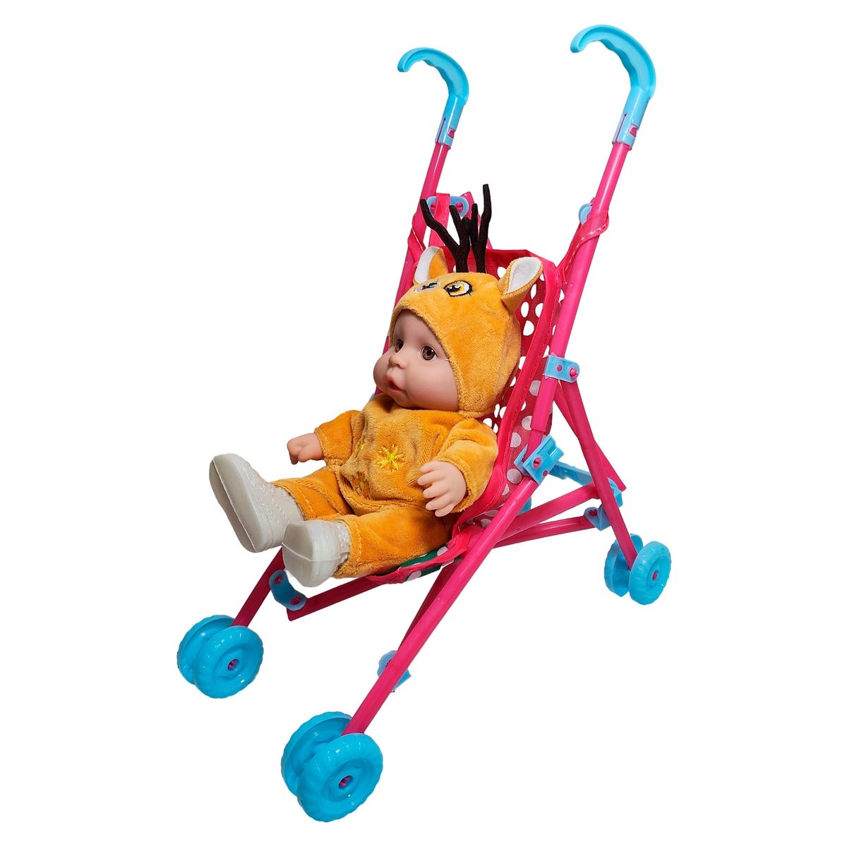 GENERICO - Muñeco Bebe Bebote En Coche + Accesorios Mascota Juguete