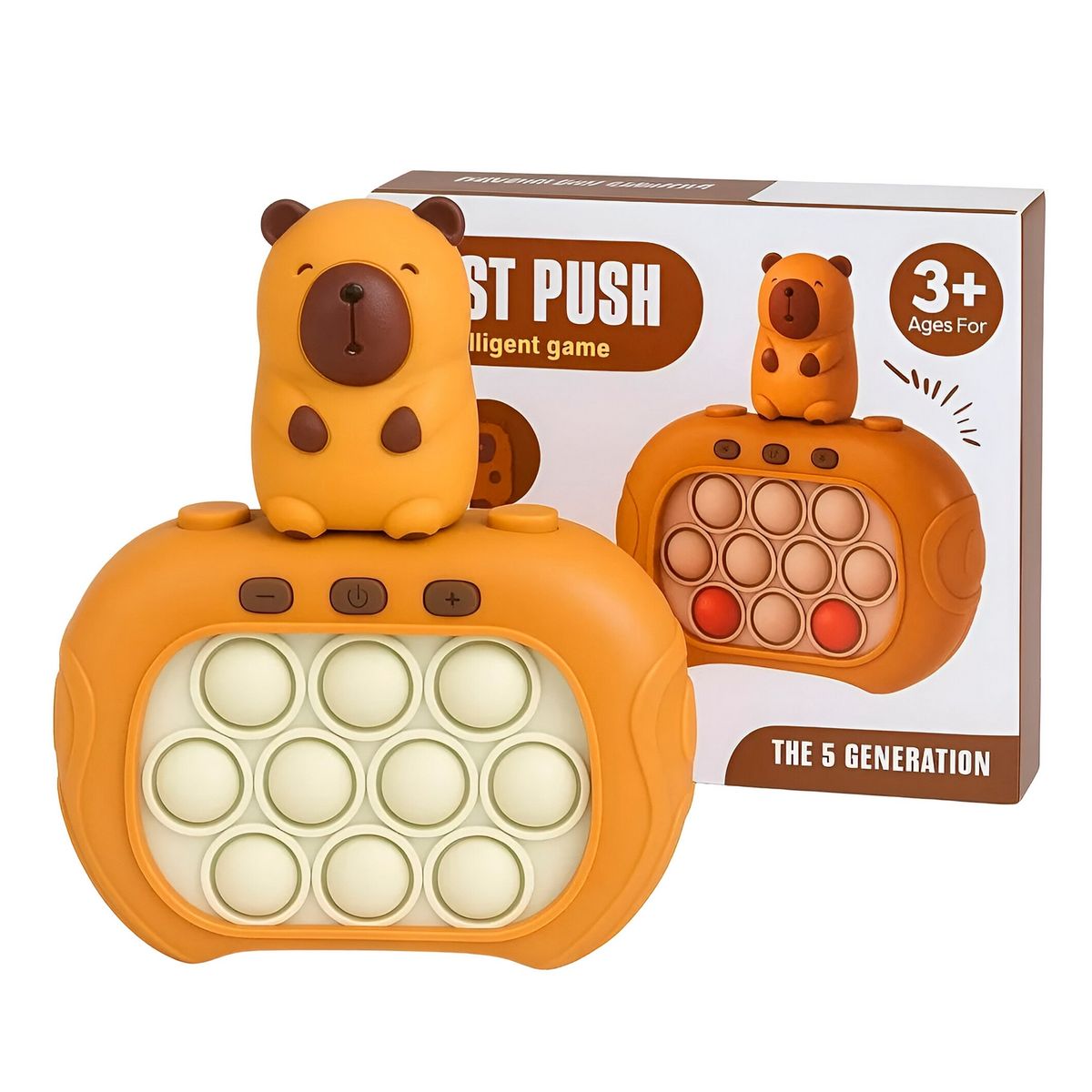 GENERICO - Juego De Memoria Luz Y Sonido Popit Push Capibara + Bateria