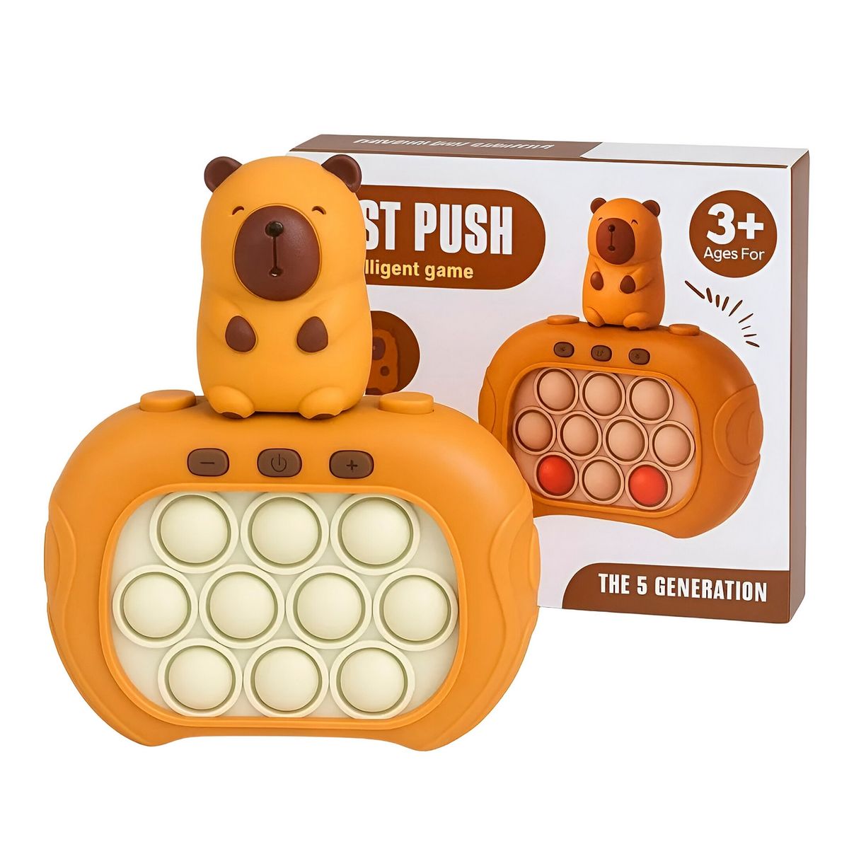 GENERICO - Juego De Memoria Luz Y Sonido Popit Push Capibara + Bateria