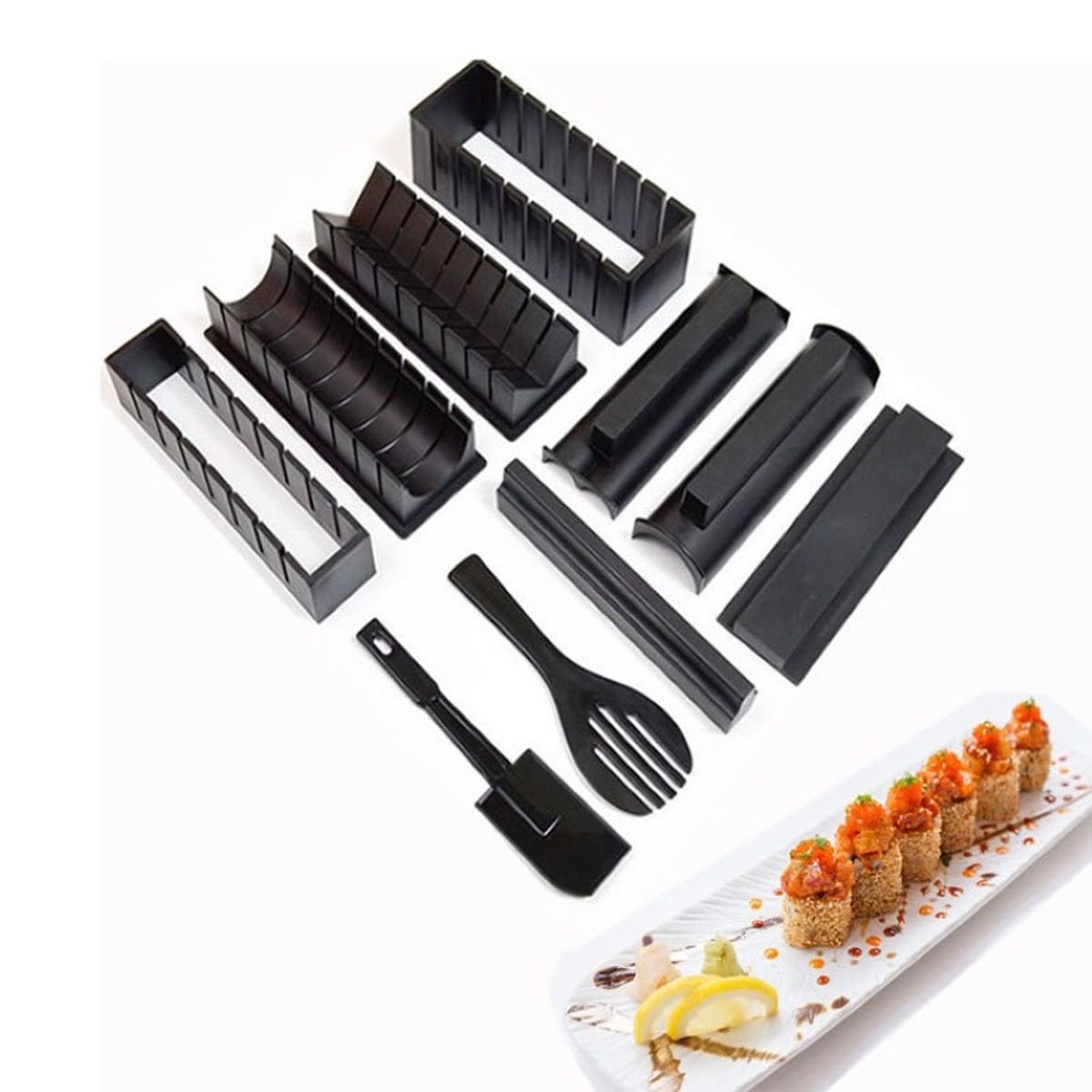GENERICO - Kit Sushi Hacer 10 Piezas Molde Formas Diy Profesional