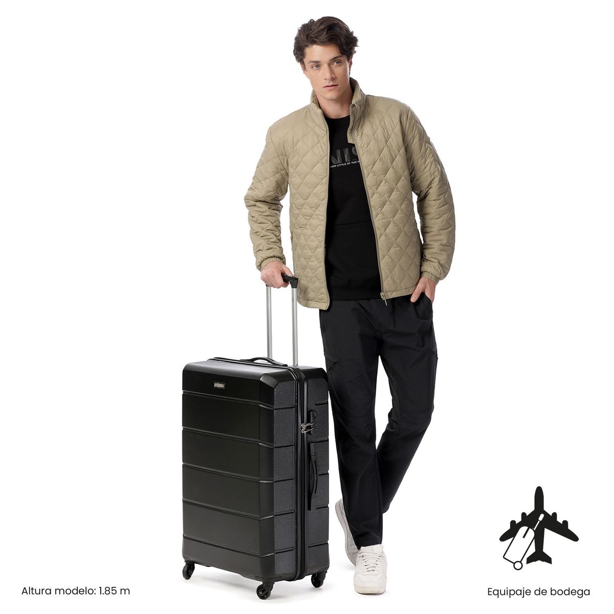 TOTTO - Maleta de Bodega 23 Kg Rayatta Negro Para Unisex Totto
