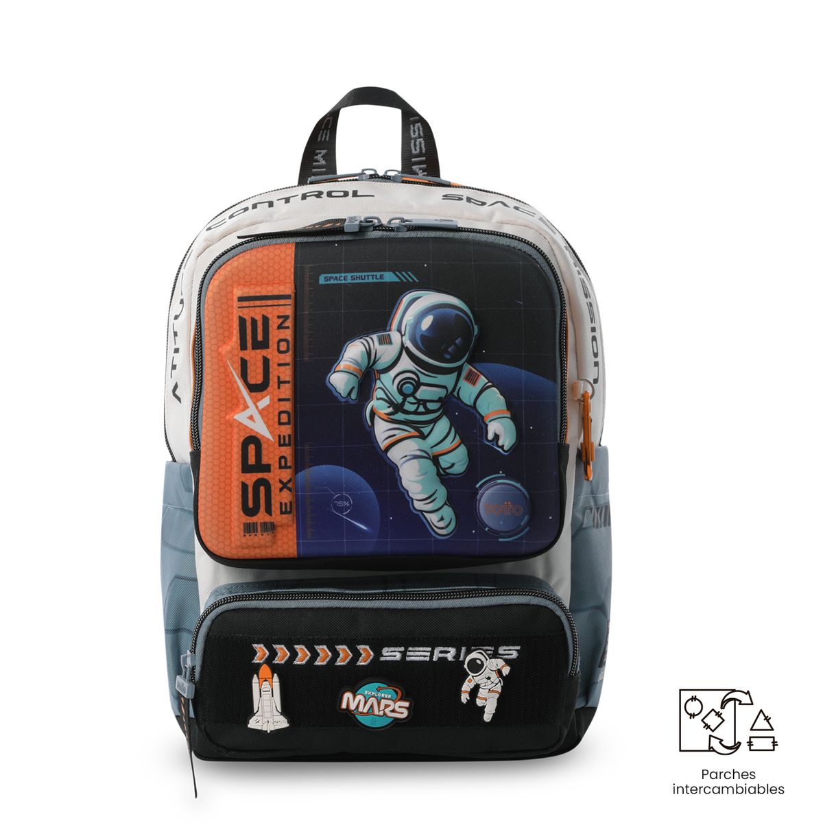 TOTTO - Morral Mochila Escolar Gemini S Niño Gris Totto