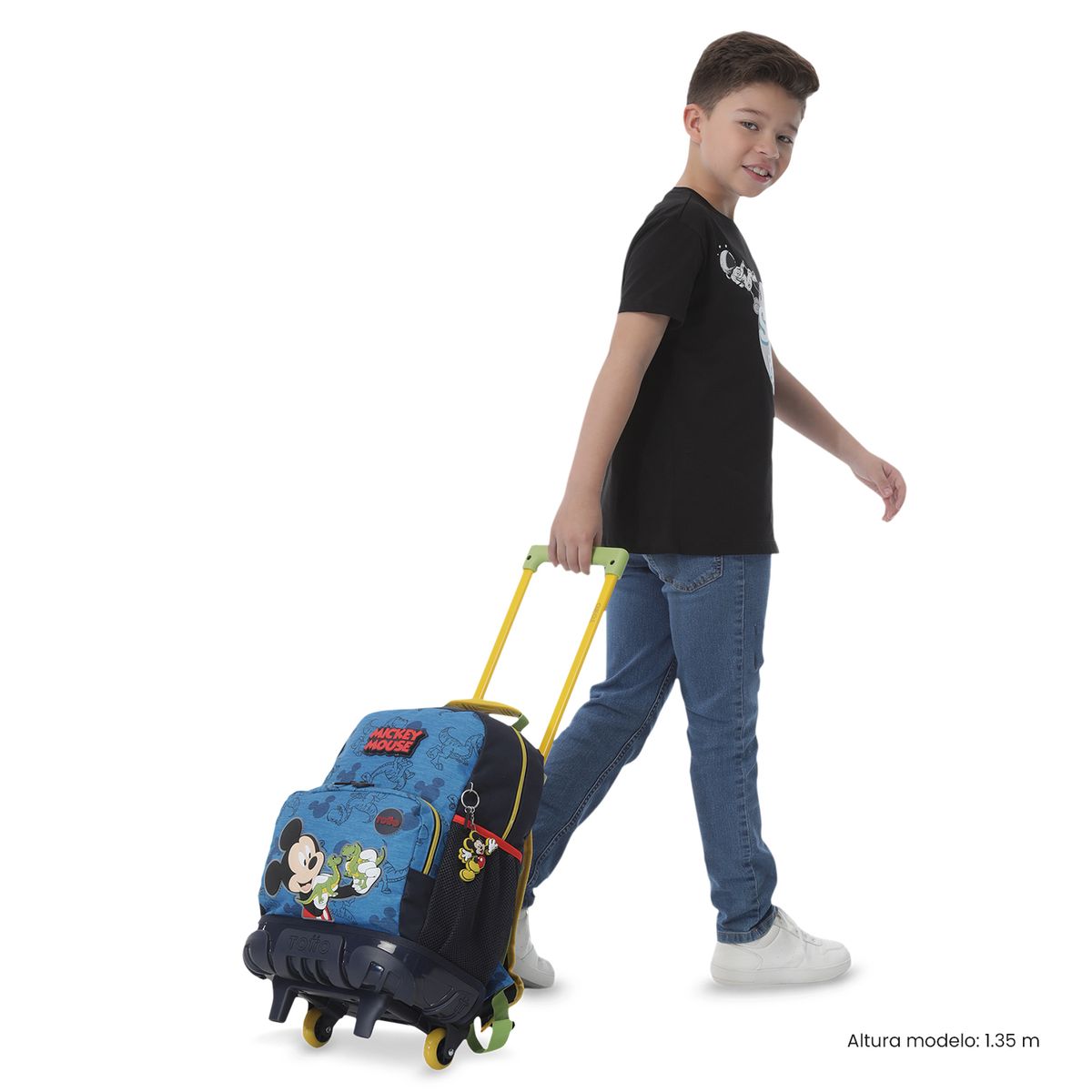 TOTTO - Morral Mochila Escolar Ruedas Mickey M Niño Azul Totto