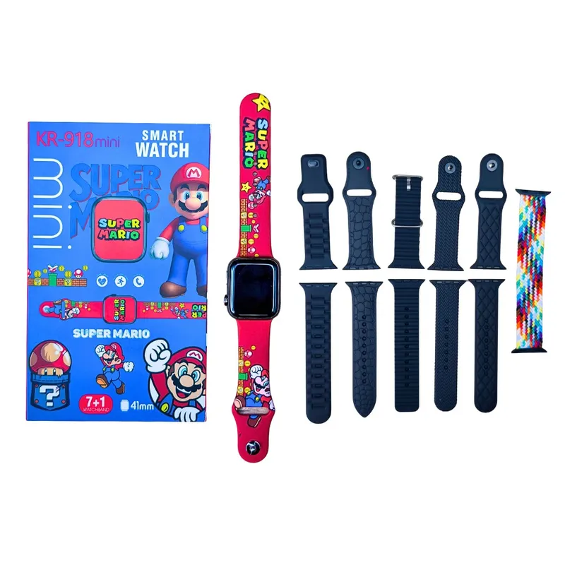 GENERICO - Reloj Inteligente para Niños KR-918 Mini Super Mario Bros.   Con 7 Correas Intercambiables