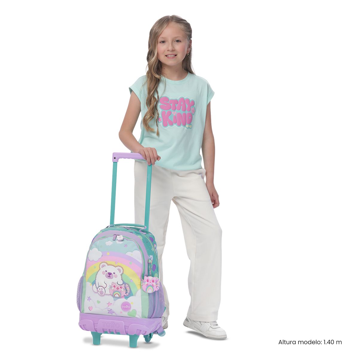 TOTTO - Morral Mochila Escolar Ruedas+Libro Little Magic M Niña Azul