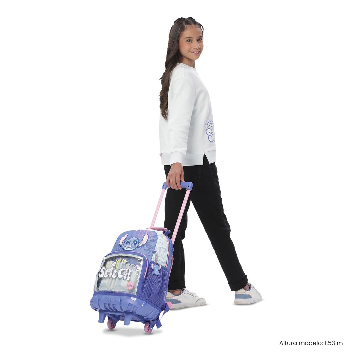 TOTTO - Morral Mochila Escolar Ruedas Stitch On The Beach M Totto
