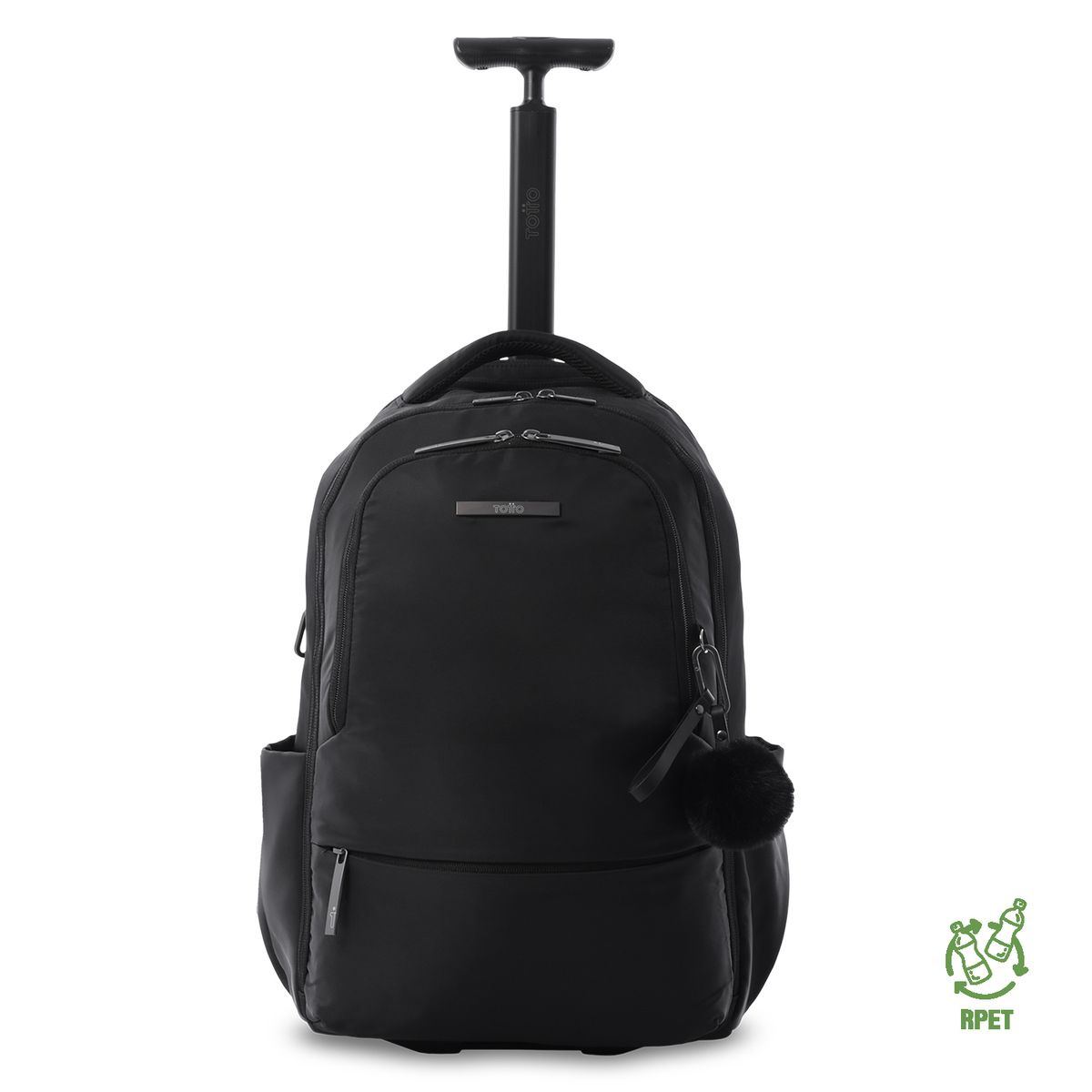TOTTO - Morral de Viaje con Ruedas Trolley Negro Para Mujer Totto