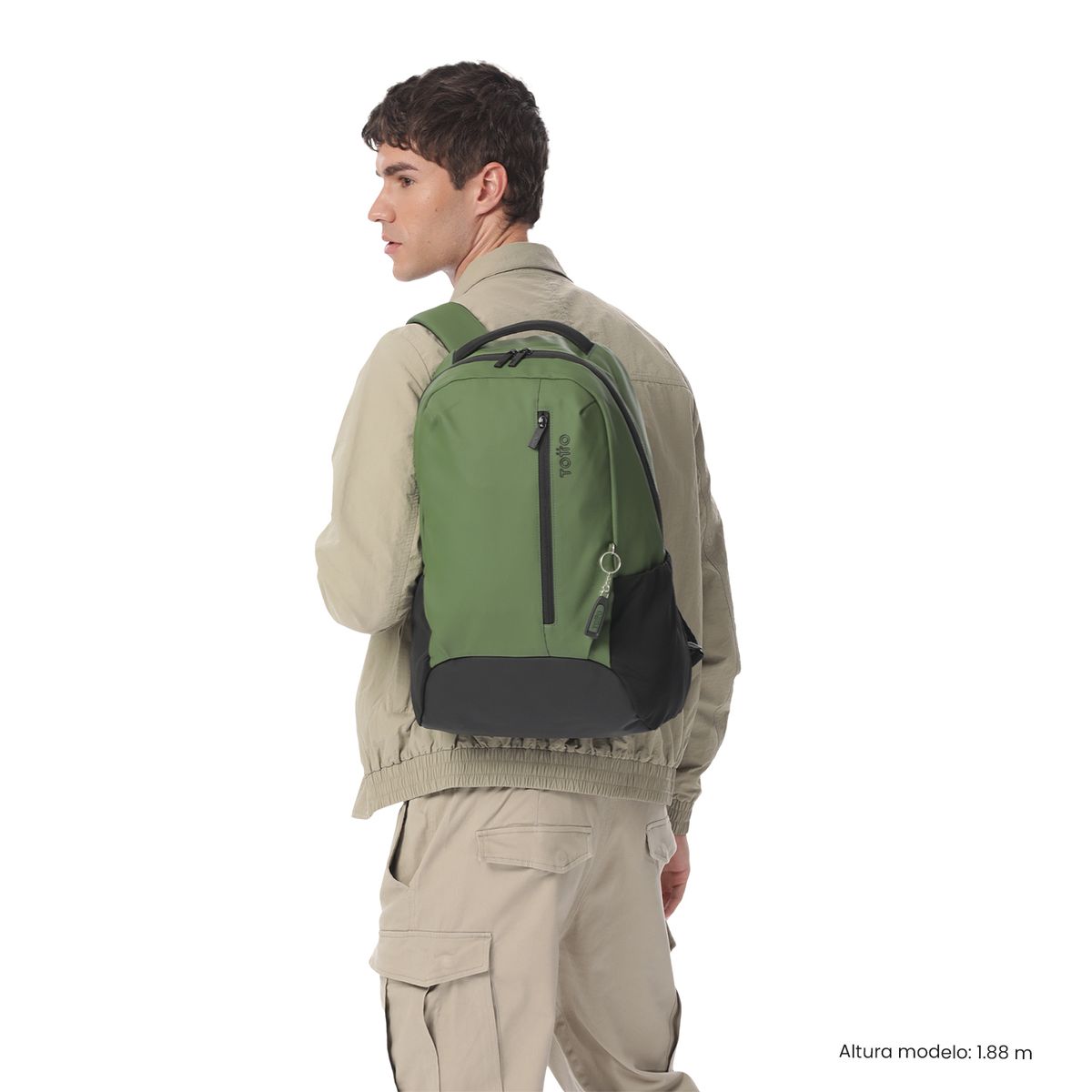 TOTTO - Morral Mochila Detroit Hombre Con Porta PC 16'' Verde Totto