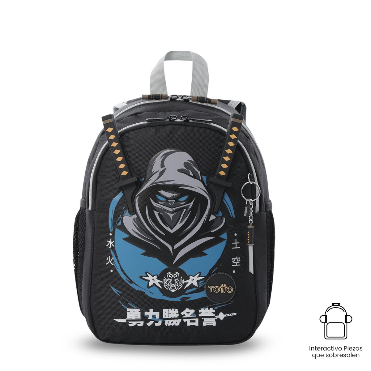TOTTO - Morral Mochila Escolar Hanzo S Niño Negro Totto