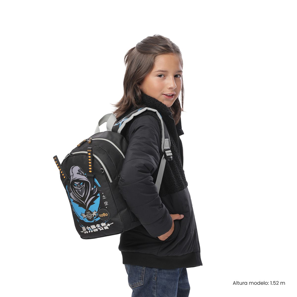 TOTTO - Morral Mochila Escolar Hanzo S Niño Negro Totto